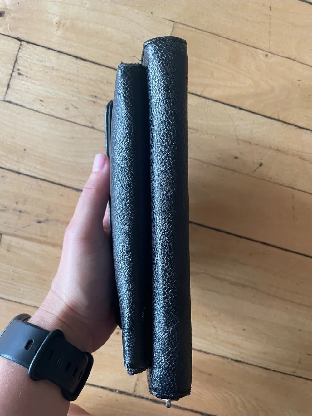 Black Leather women’s Travel Wallet - Compact Organizer